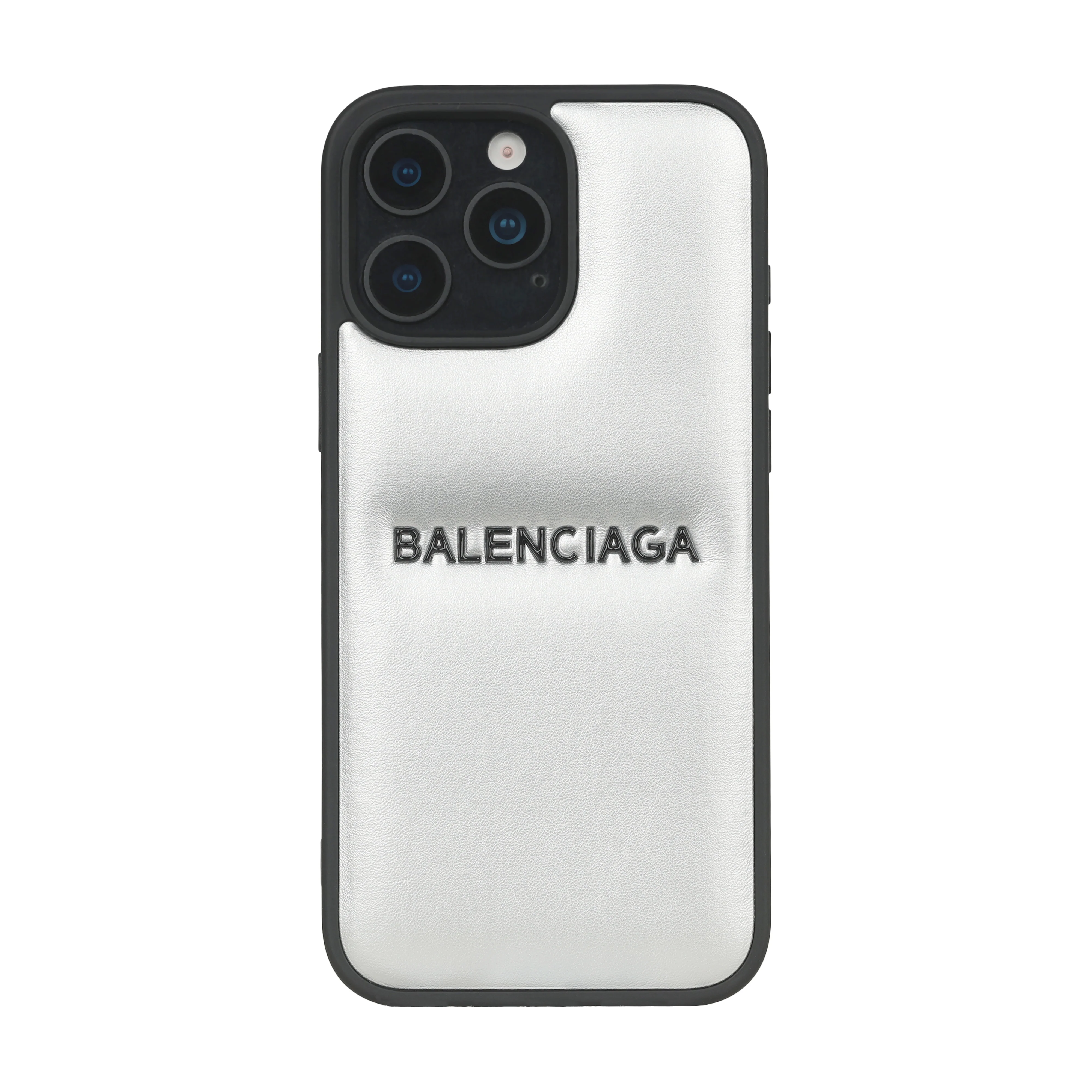 Balenciga Silver Embossed iPhone Case - Image 4