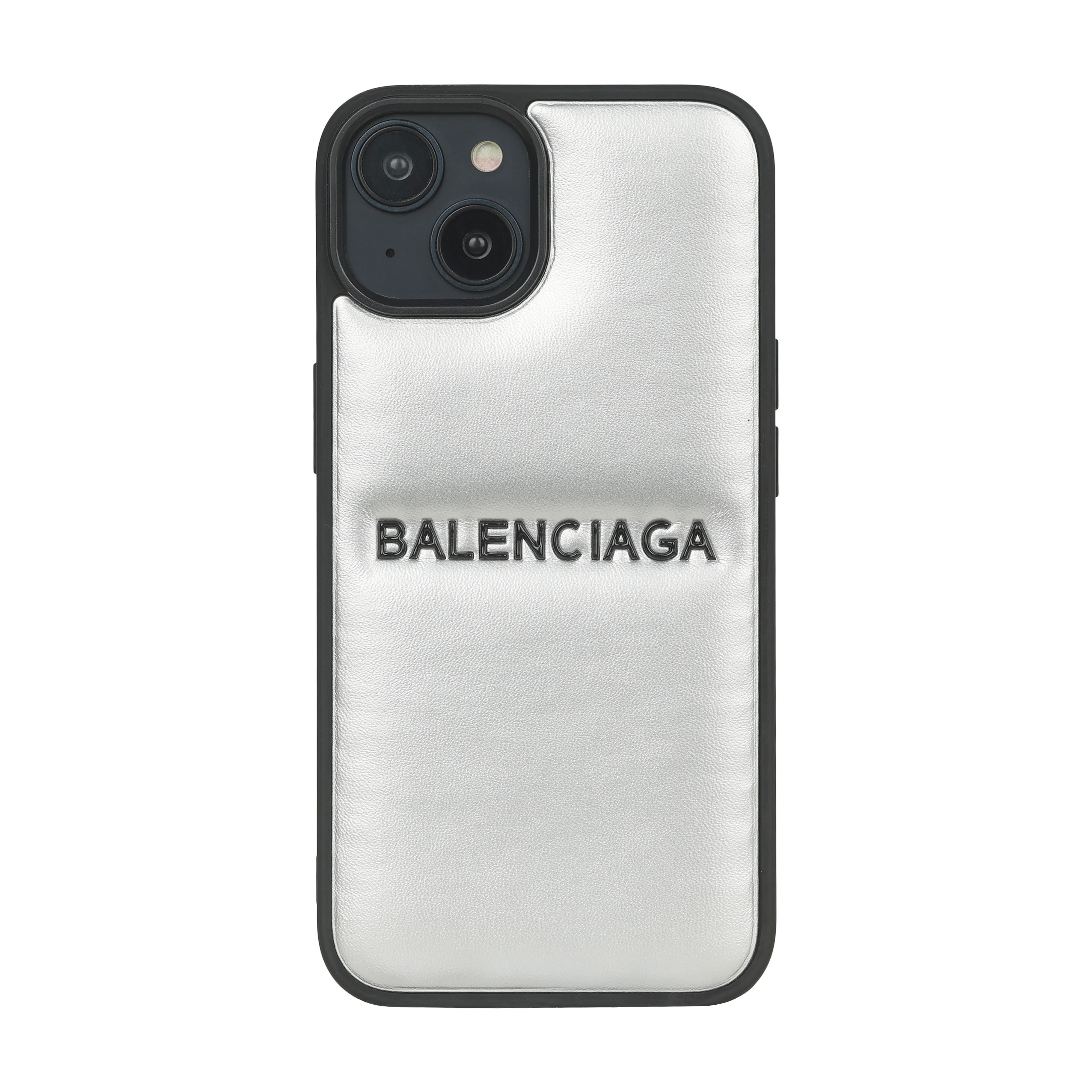 Balenciga Silver Embossed iPhone Case - Image 5