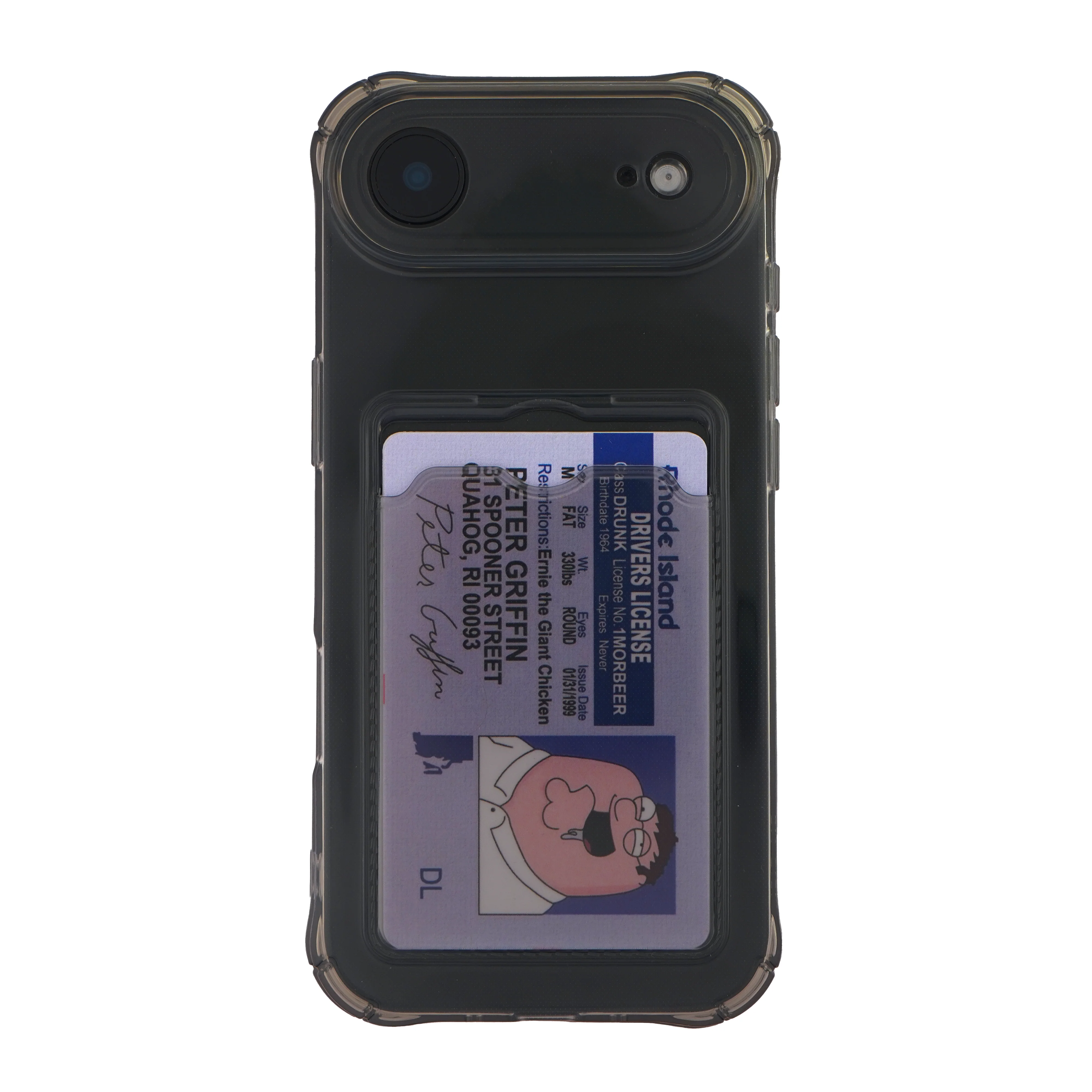 Card Holder Dark Transparent iPhone Cover + Free Peter Griffin PVC Card - Image 10