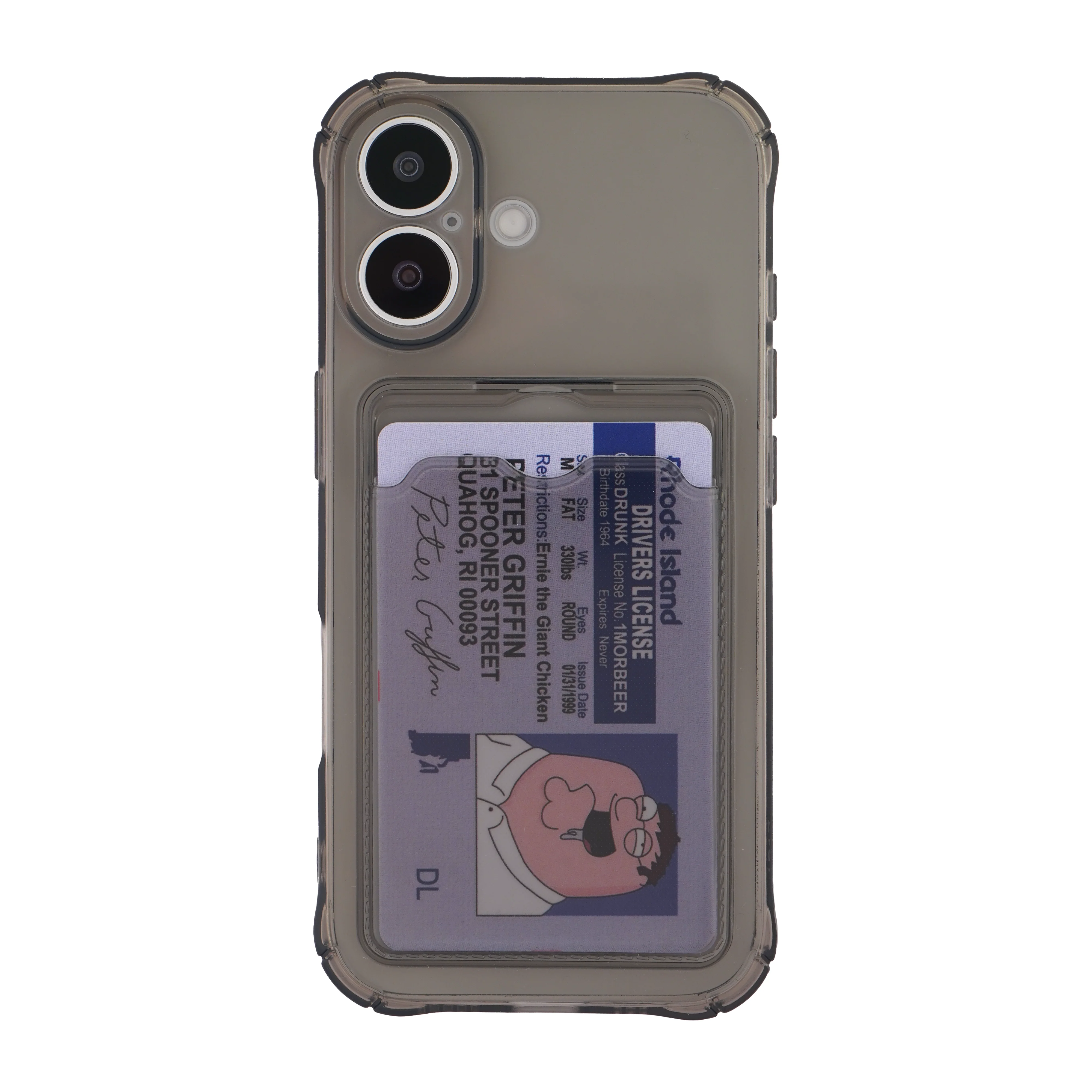 Card Holder Dark Transparent iPhone Cover + Free Peter Griffin PVC Card - Image 11