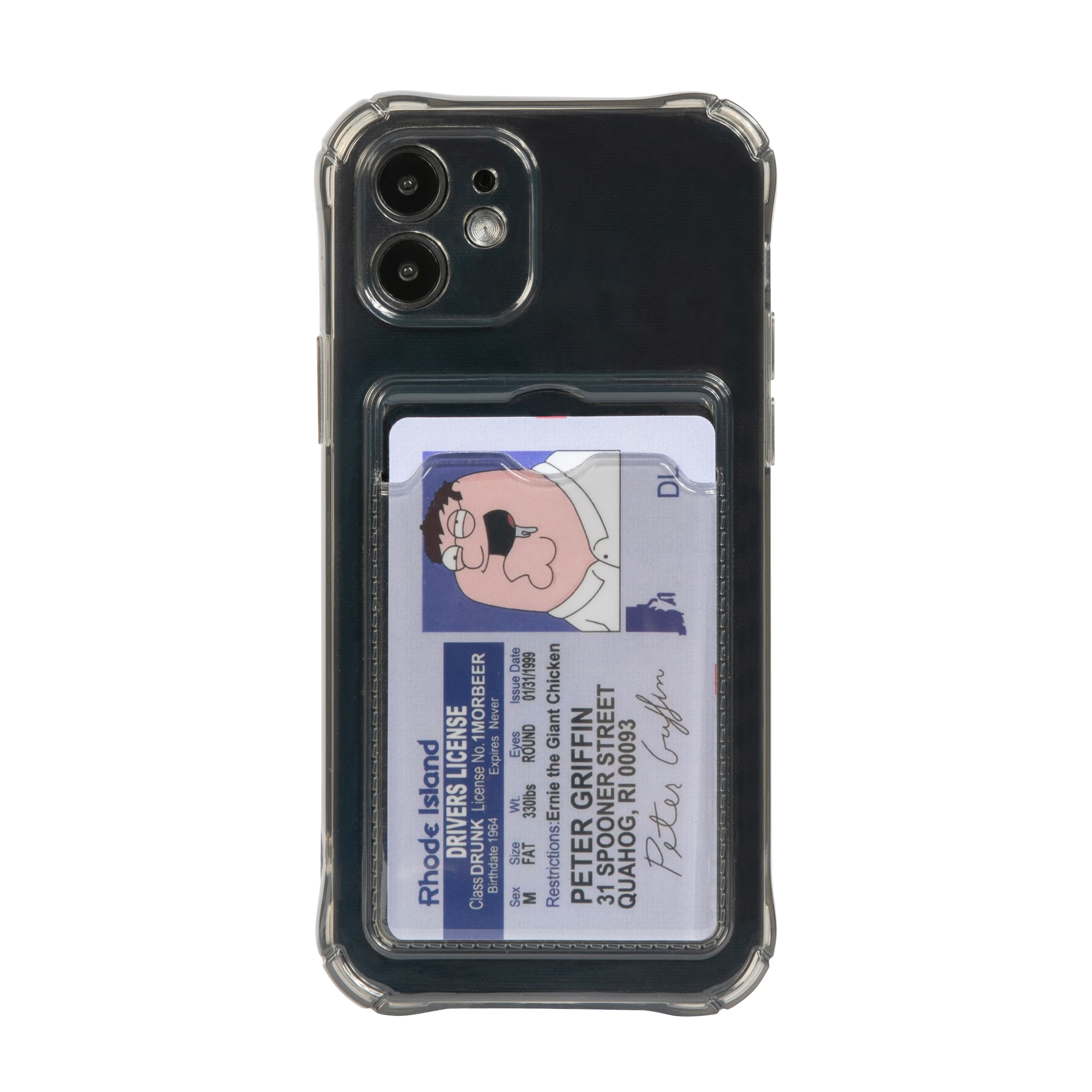 Card Holder Dark Transparent iPhone Cover + Free Peter Griffin PVC Card - Image 6