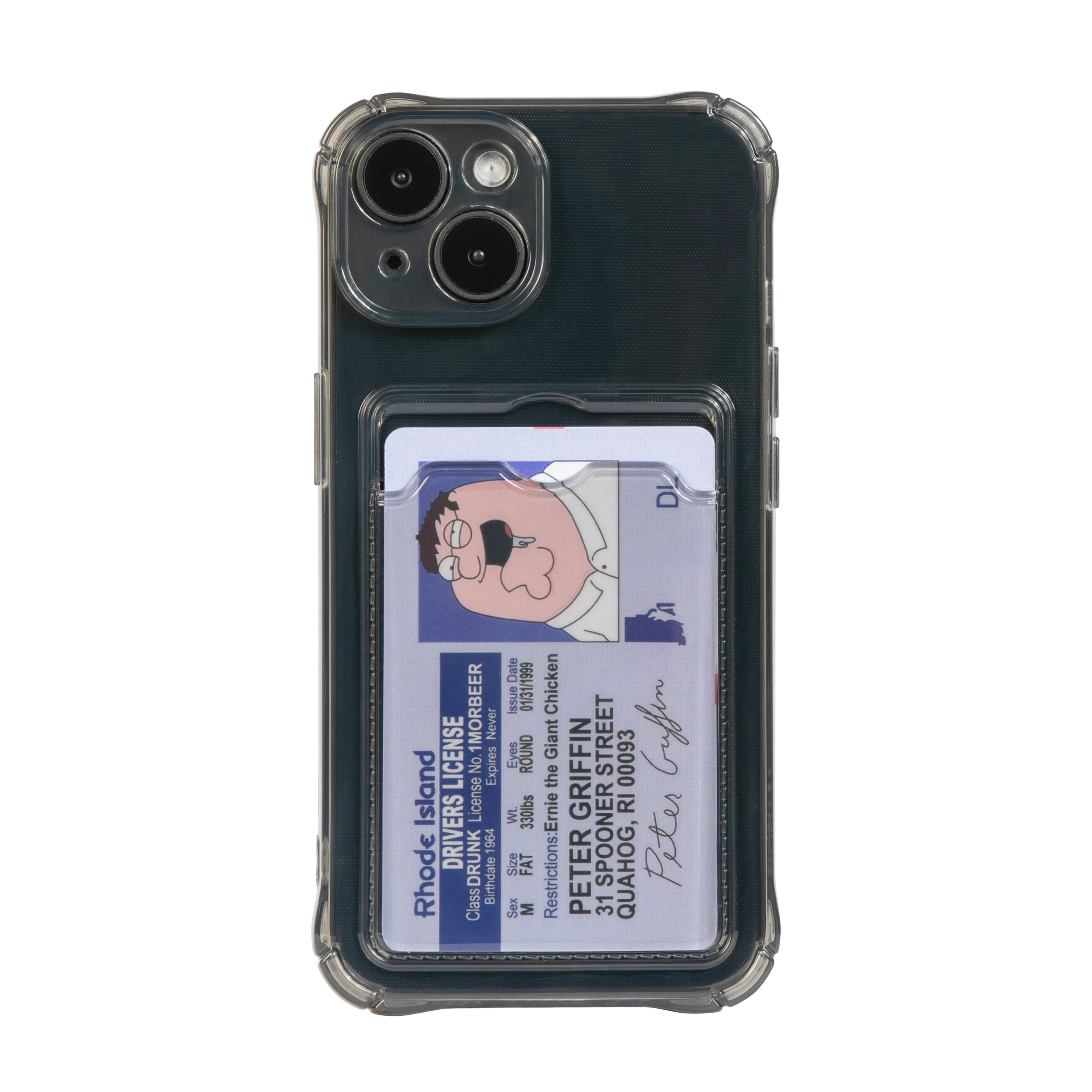 Card Holder Dark Transparent iPhone Cover + Free Peter Griffin PVC Card - Image 7