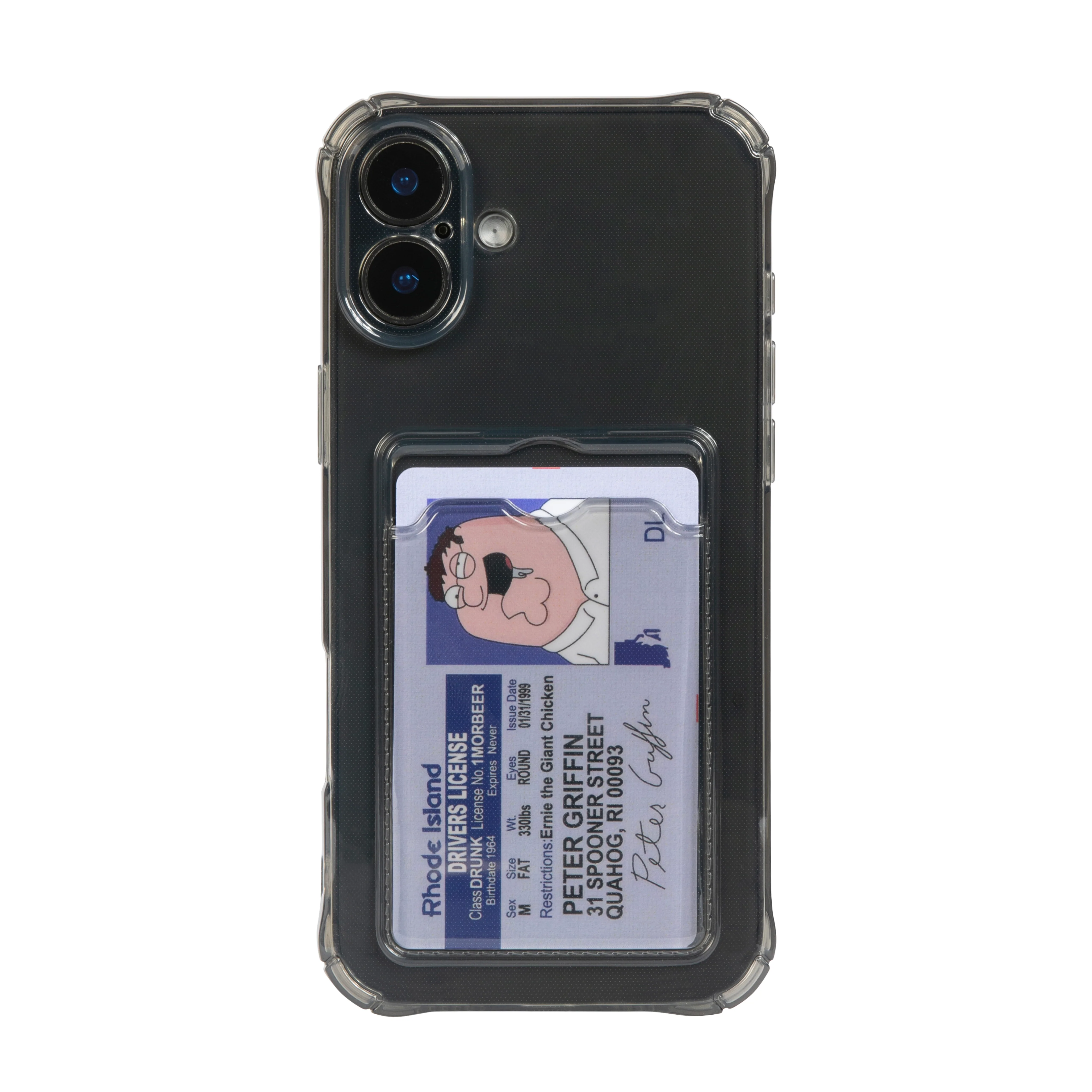 Card Holder Dark Transparent iPhone Cover + Free Peter Griffin PVC Card - Image 8