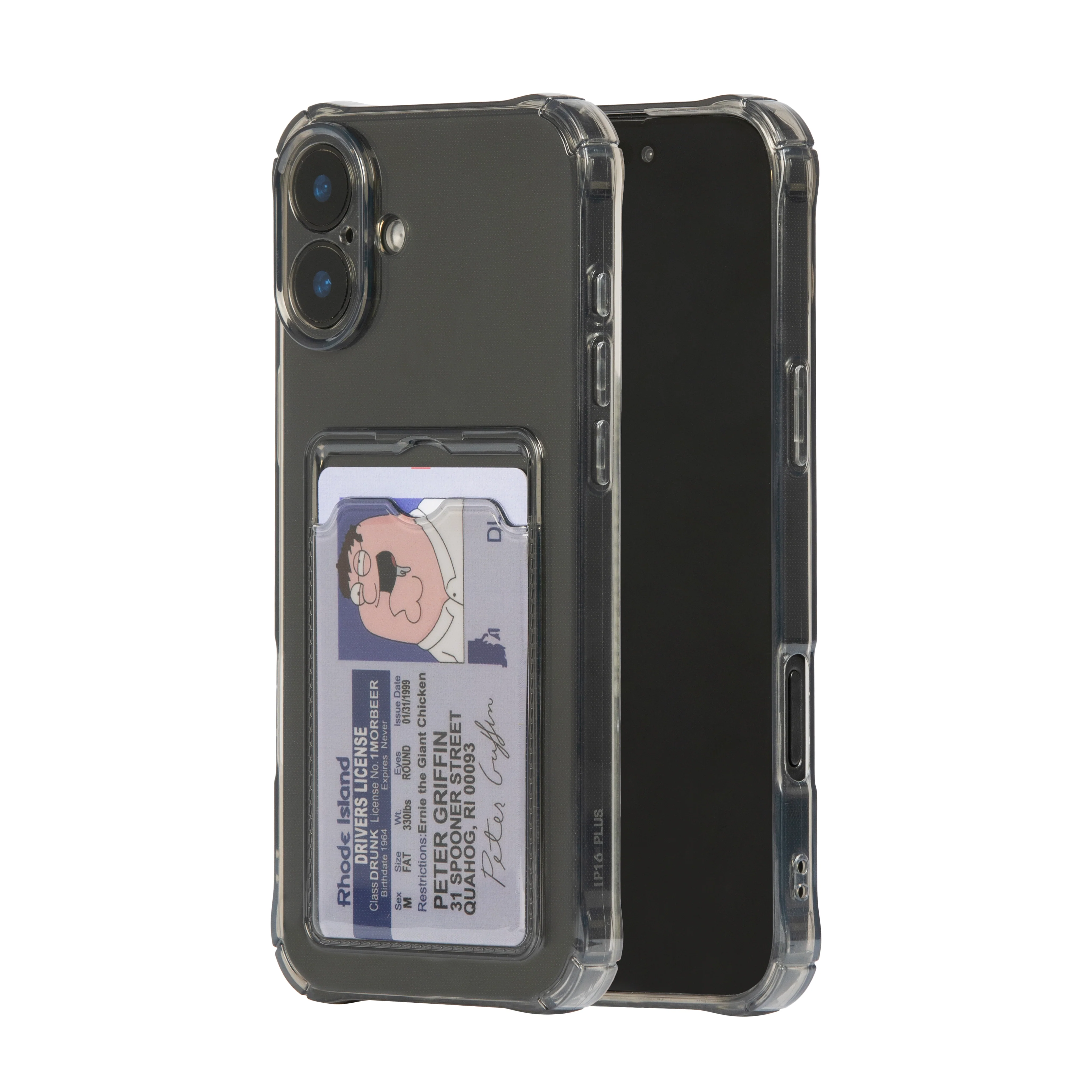 Card Holder Dark Transparent iPhone Cover + Free Peter Griffin PVC Card - Image 9