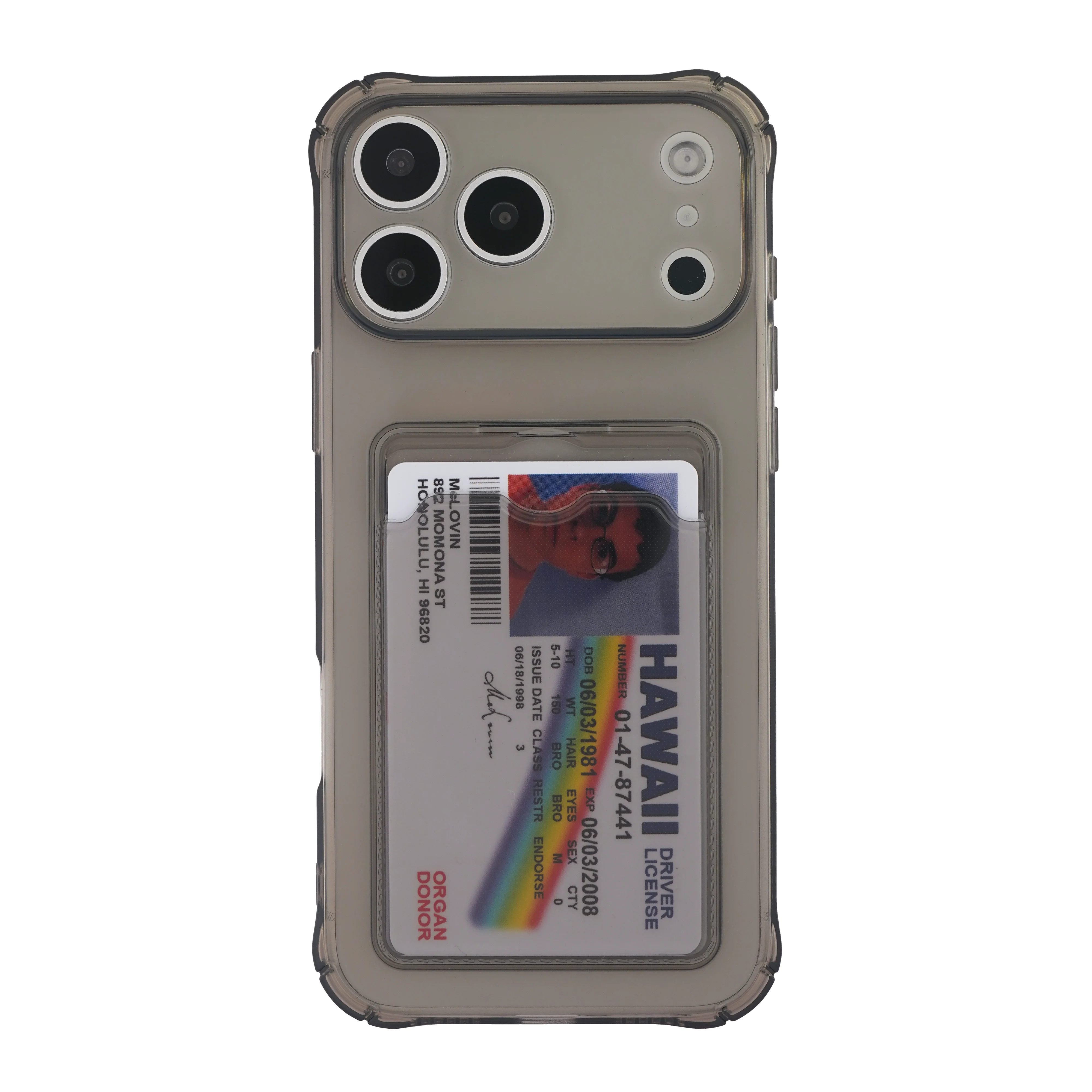 Card Holder Dark Transparent iPhone Cover + Free McLovin PVC Card - Image 10