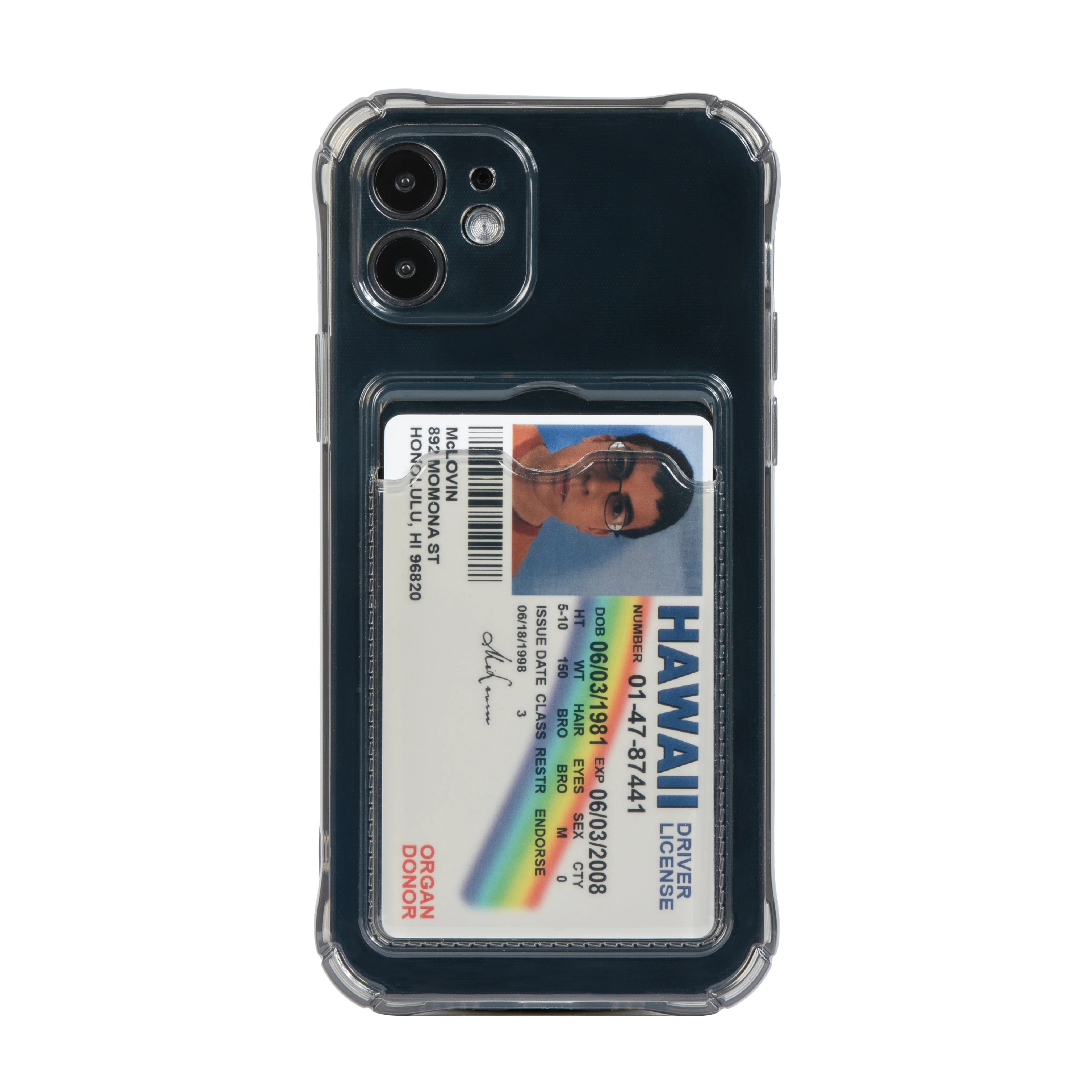 Card Holder Dark Transparent iPhone Cover + Free McLovin PVC Card - Image 5