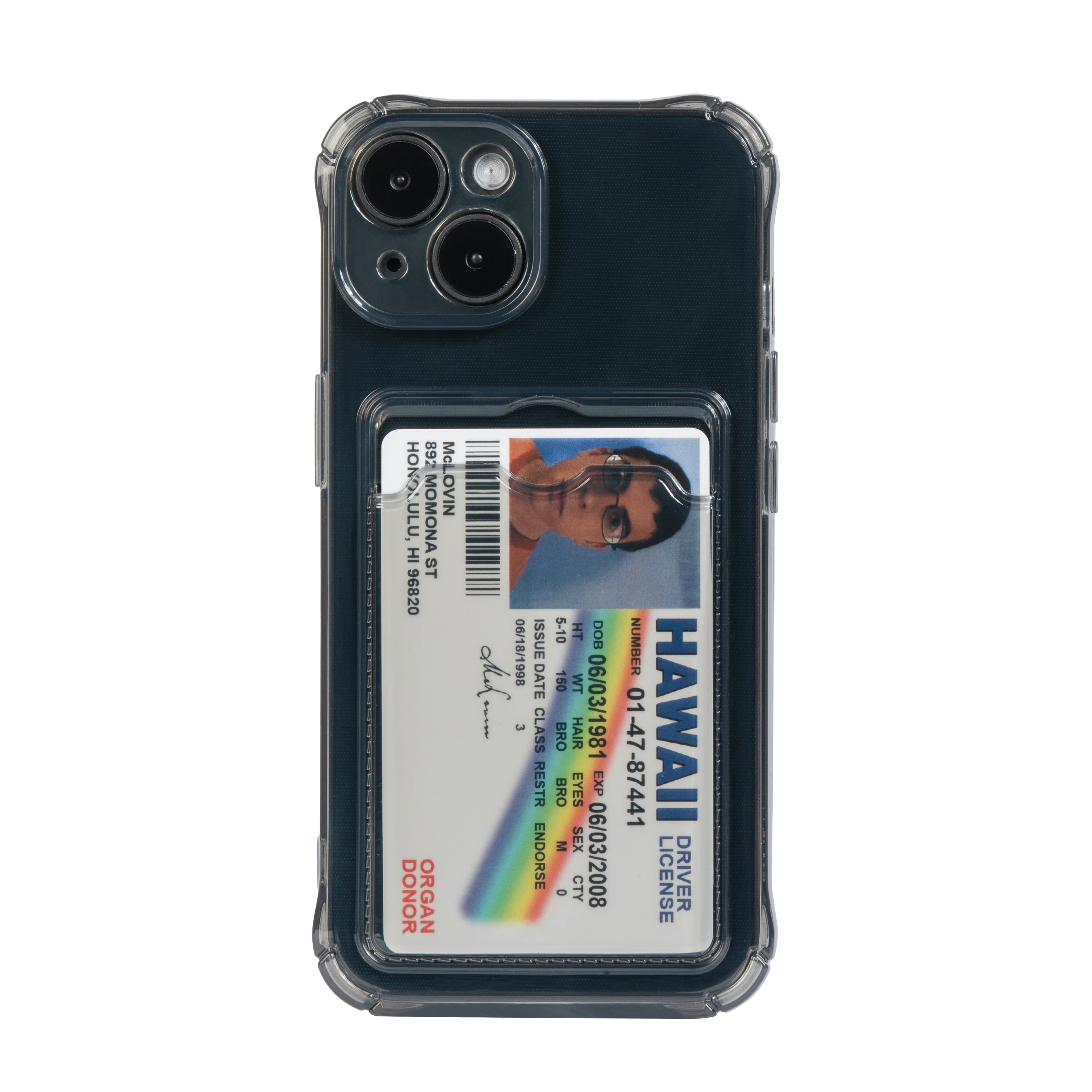 Card Holder Dark Transparent iPhone Cover + Free McLovin PVC Card - Image 6