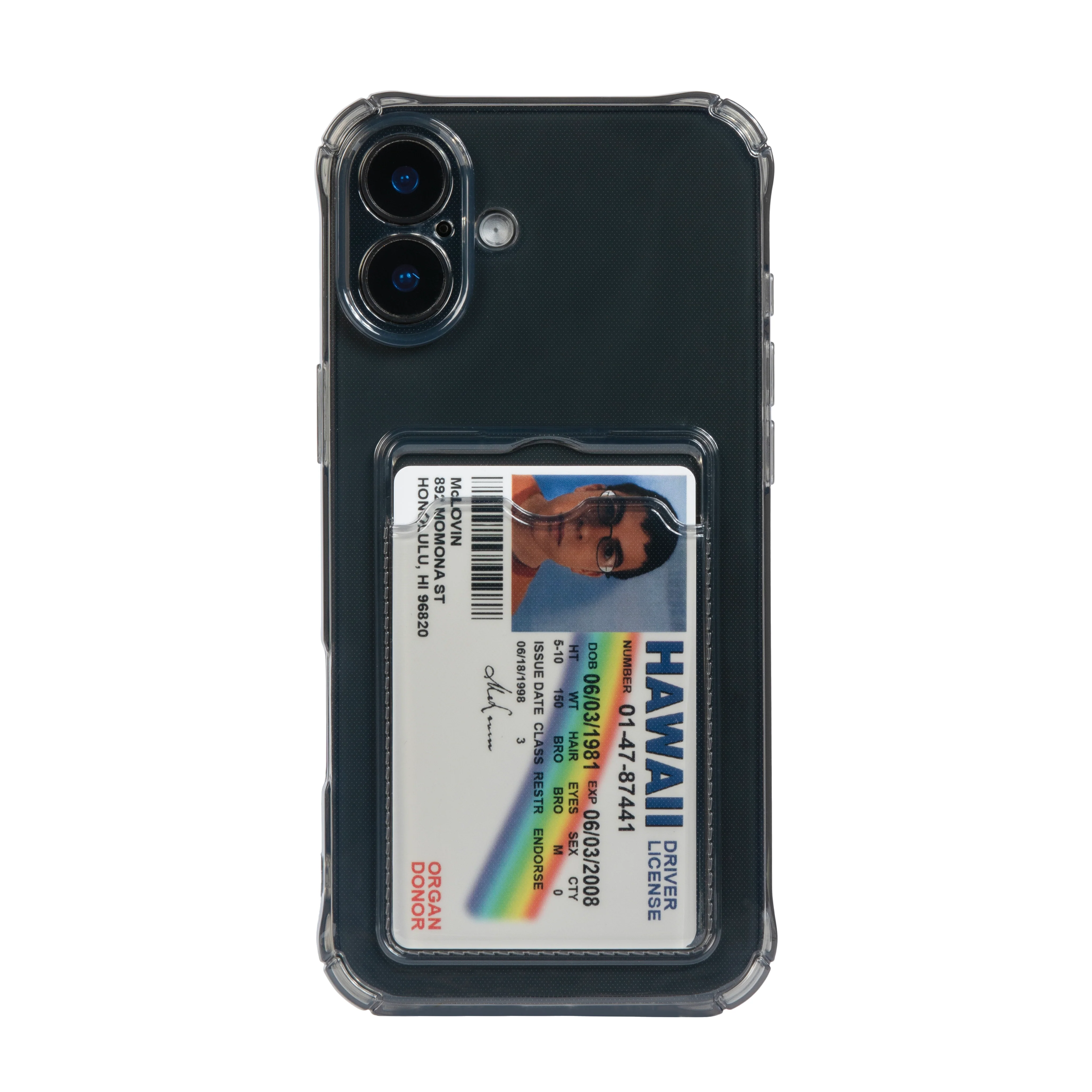Card Holder Dark Transparent iPhone Cover + Free McLovin PVC Card - Image 7