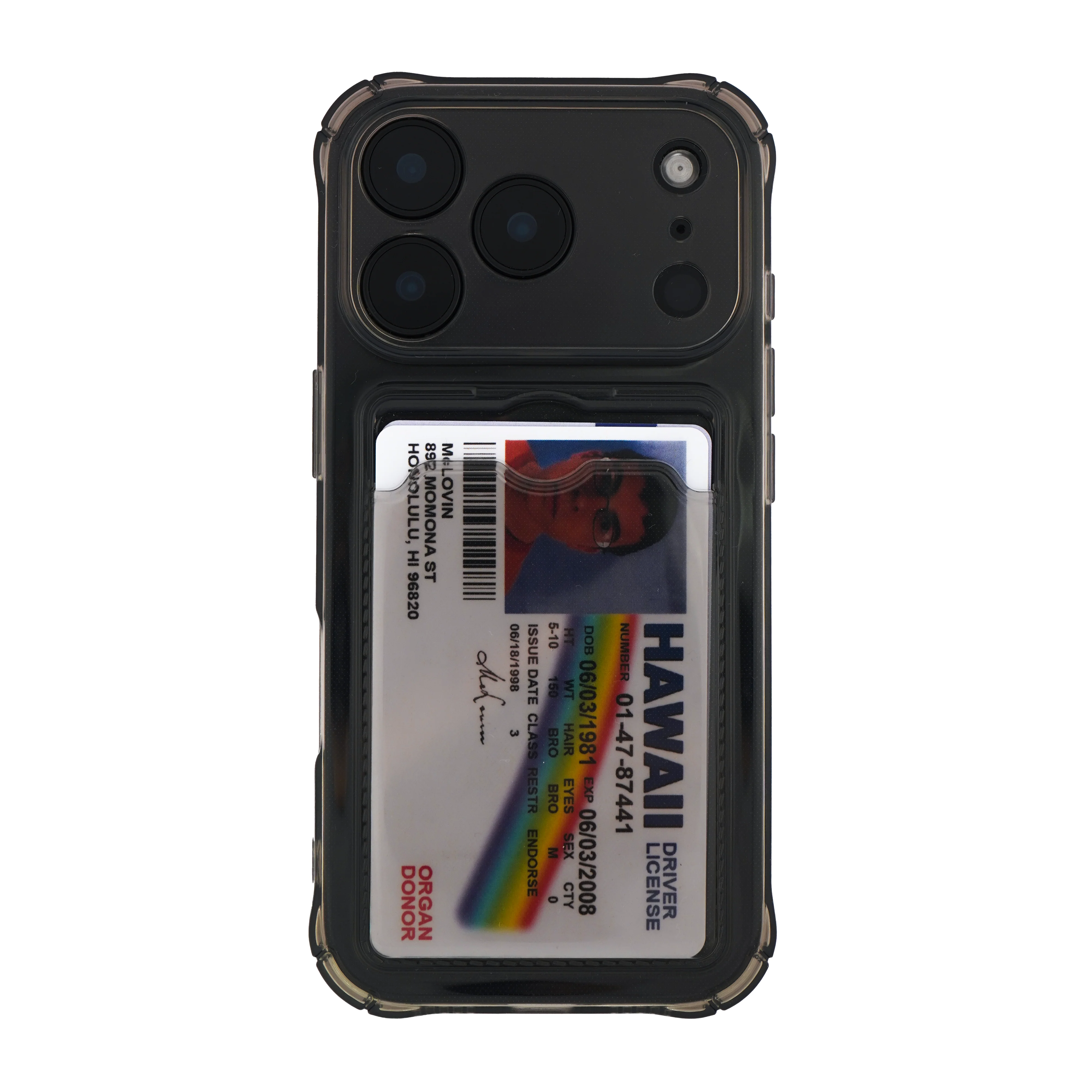 Card Holder Dark Transparent iPhone Cover + Free McLovin PVC Card - Image 9
