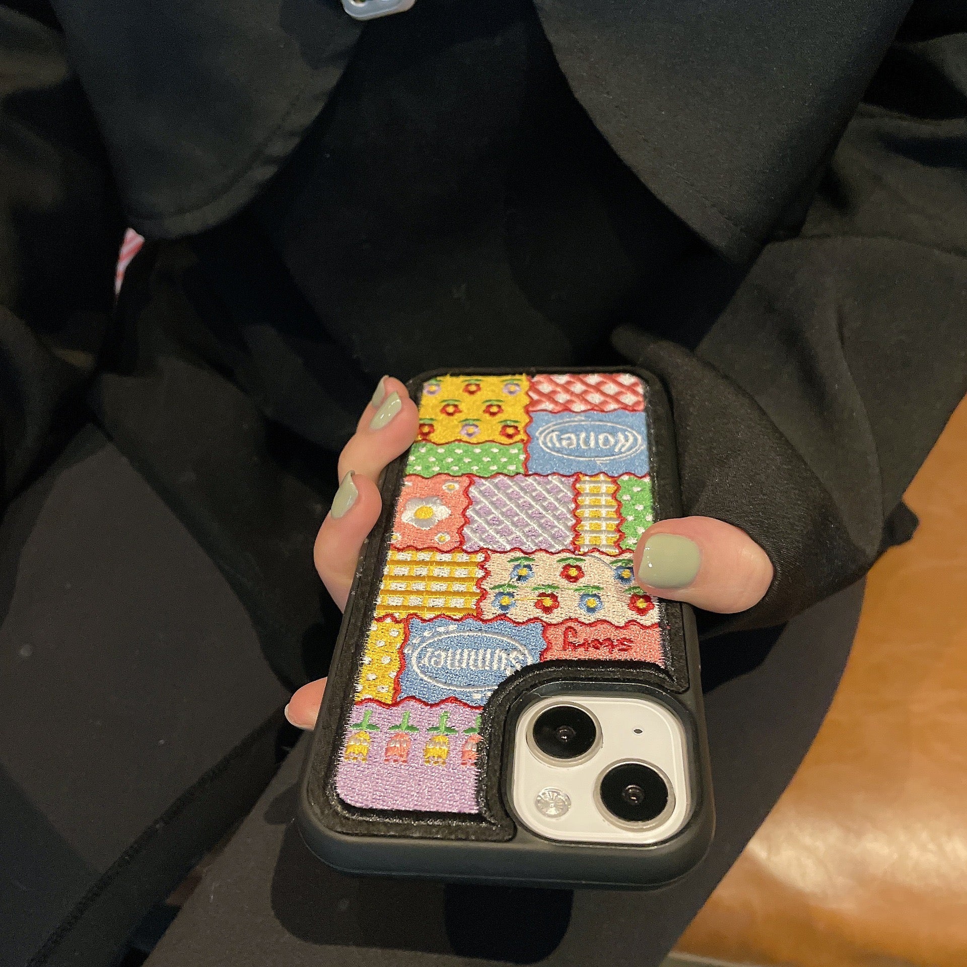 Floral Embroidery iPhone Case - Image 3