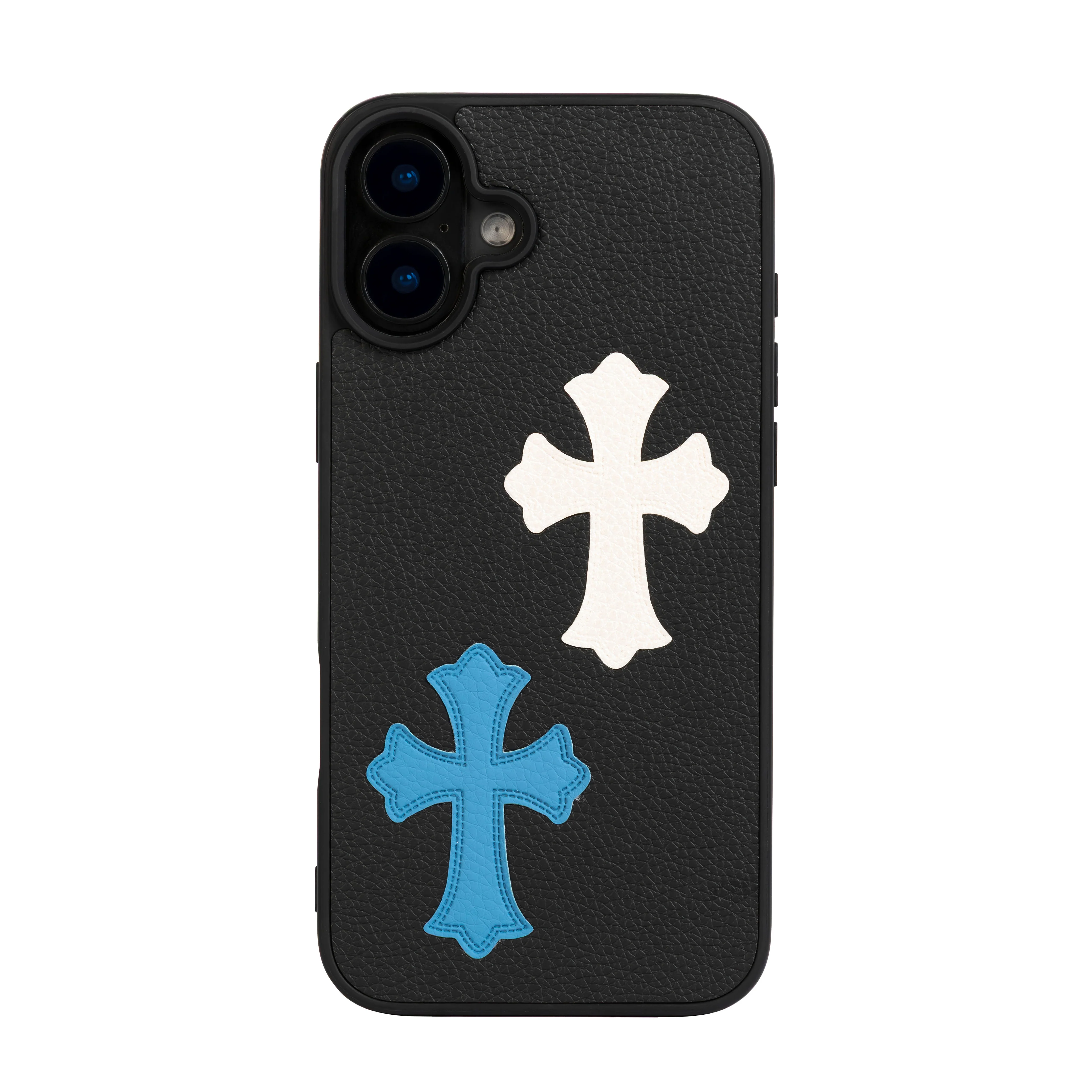Cross Heart Leather Blue/White iPhone Case - Image 6